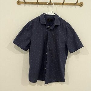 Black Brown 1826 Dark Blue Patterned Short Sleeve Shirt